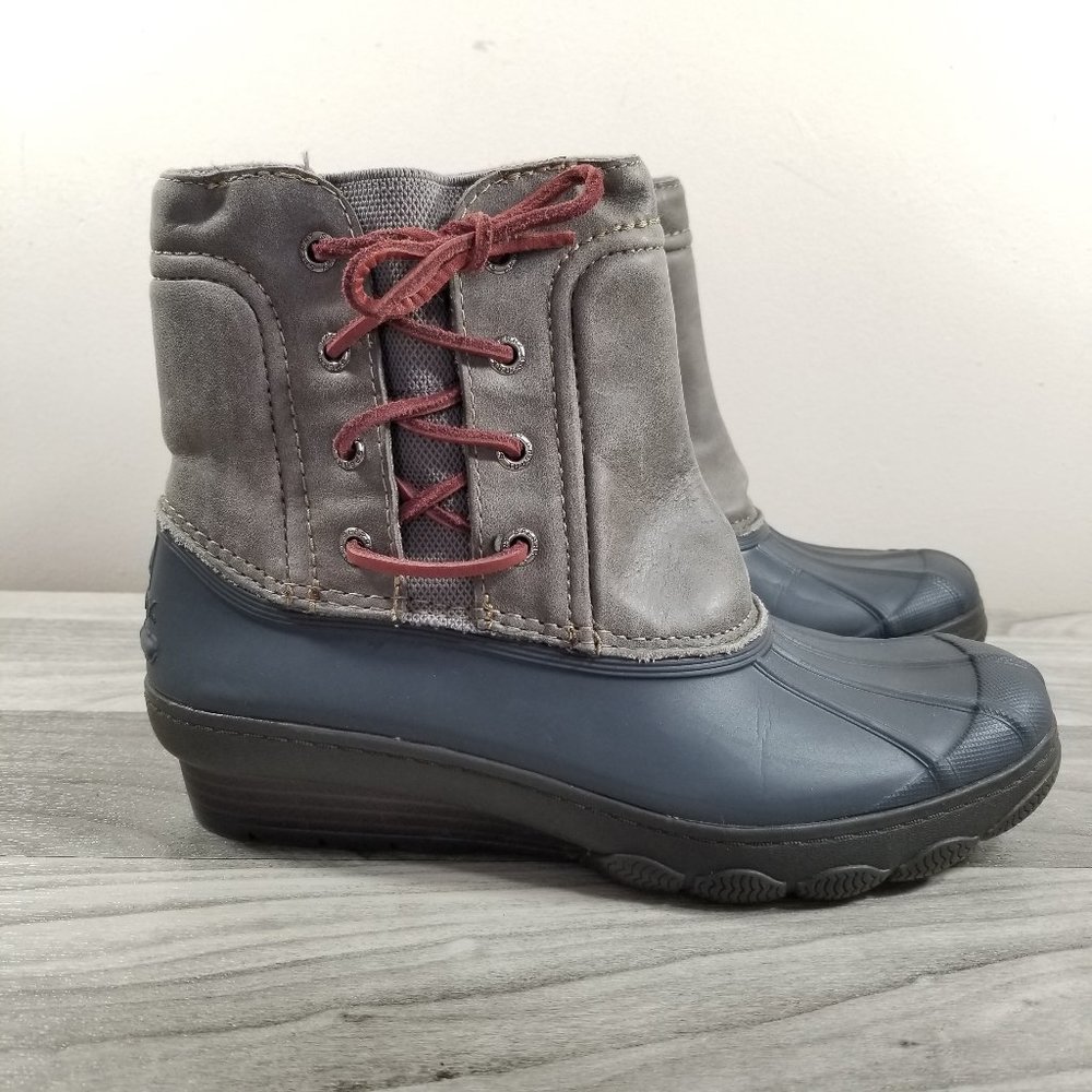 Sperry Saltwater Wedge Spray Duck Boots Womens 7